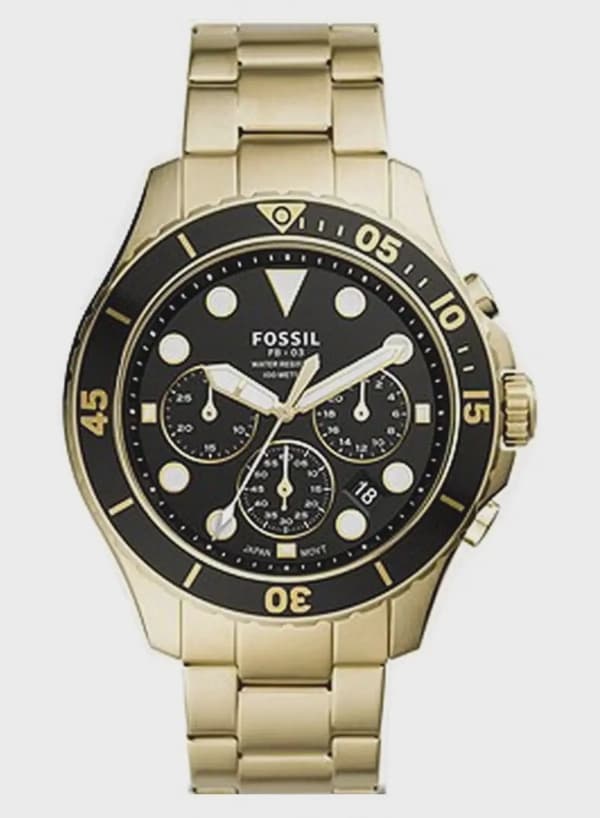 Fossil Men's Water Resistant Chronograph Watch FS5727 - 46 mm - Gold