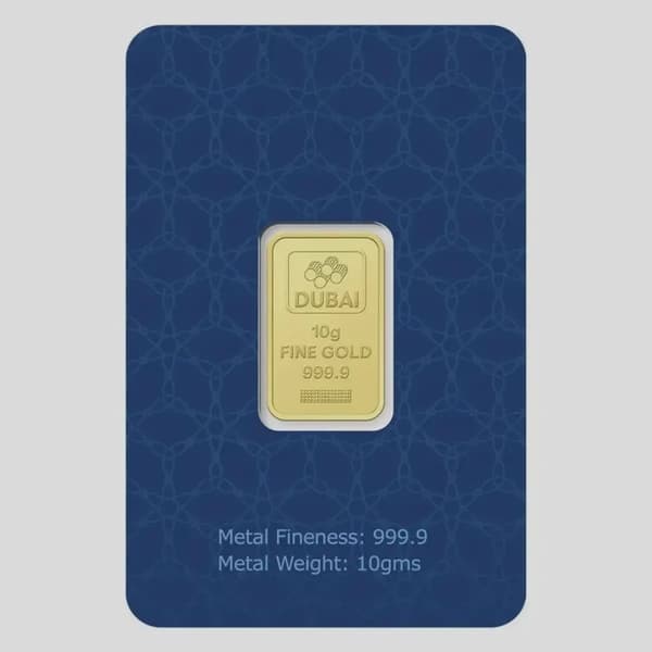 Dubai Gold 10 Grams Pure 999.9 Fine Gold Bar - Variable Design