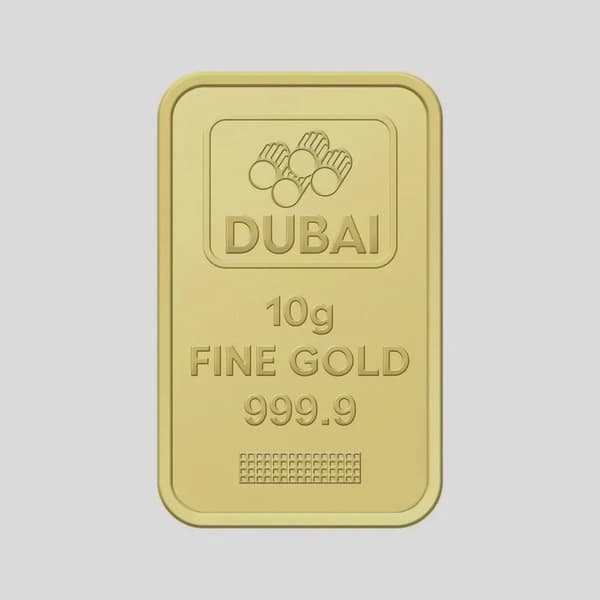 Dubai Gold 10 Grams Pure 999.9 Fine Gold Bar - Variable Design