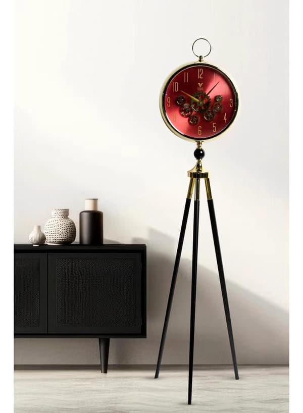 Vogue Venue Premium Vintage Tripod Floor Clock | Adjustable Wooden Stand | Antique Style Decorative Standing Clock for Living Room, Office & Home Décor