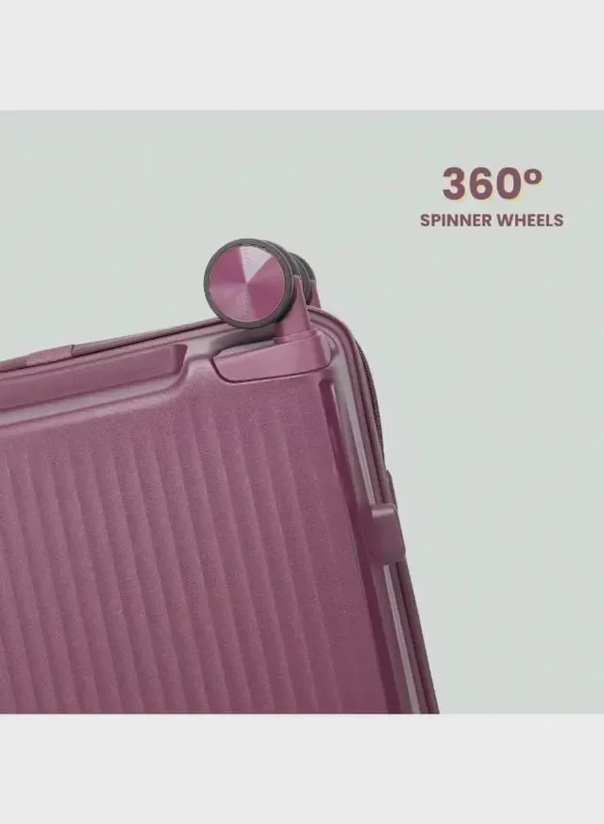 British Tourister 3 Piece Polypropylene Hard Side Spinner Luggage Trolley Set 20/24/28 Inch - Purple-5-5