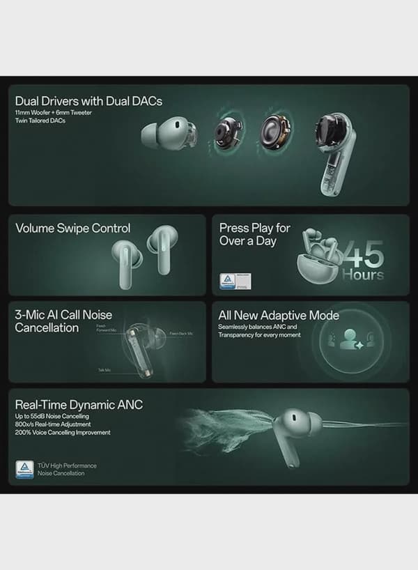 OnePlus Buds 4 TWS Earbuds with Upto 55dB Real-time ANC