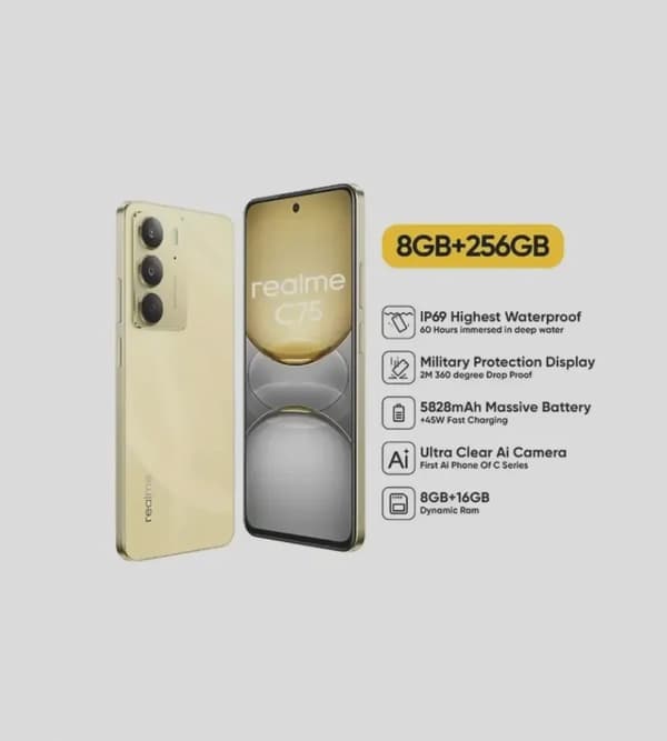 Realme C75 Dual SIM Lightning Gold 8GB 256GB 4G - Middle East Version