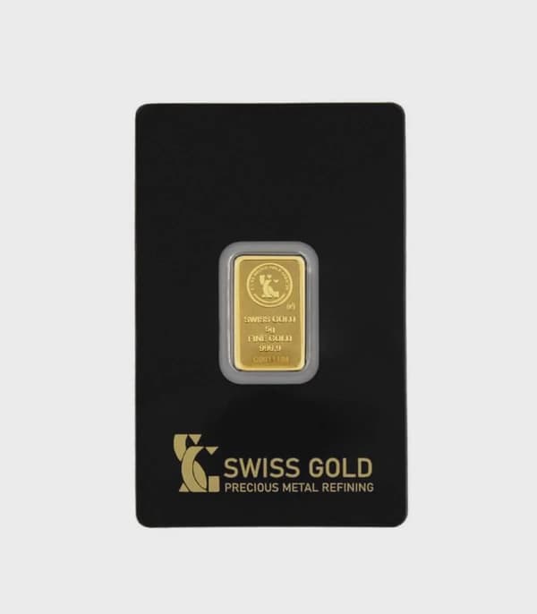 5 Grams Swiss Gold Bar 100% Authentic