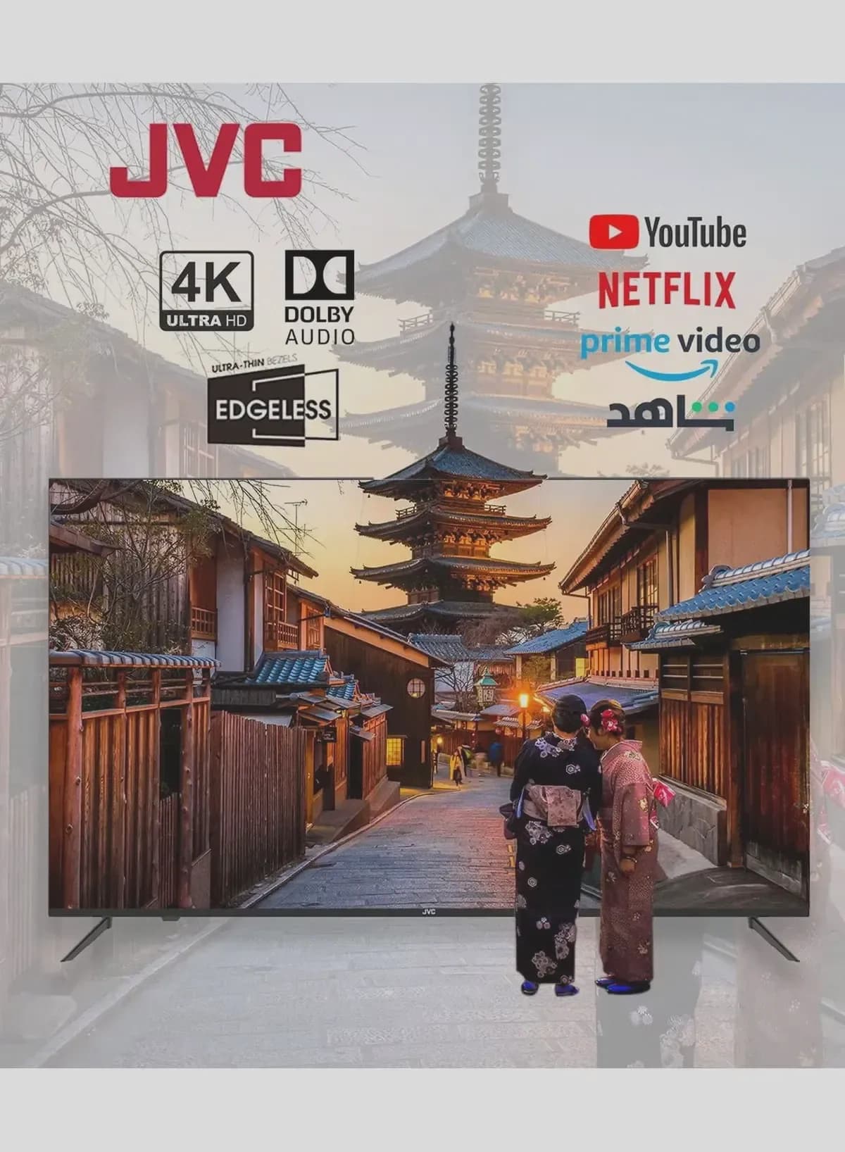 JVC 70 Inch Edgeless 4K UHD Android 14 Smart TV With Bluetooth, Web Browser, Dolby Audio LT-70N7105 Black-1-1