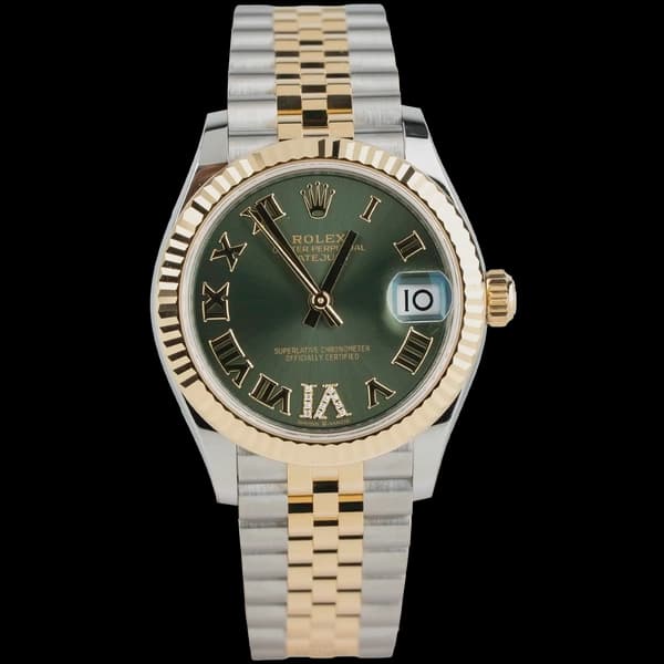 Rolex Datejust 31 | Green Roman VI Diamond Dial 31mm | Condition: New | Year of production 2025 | Original box | Original papers