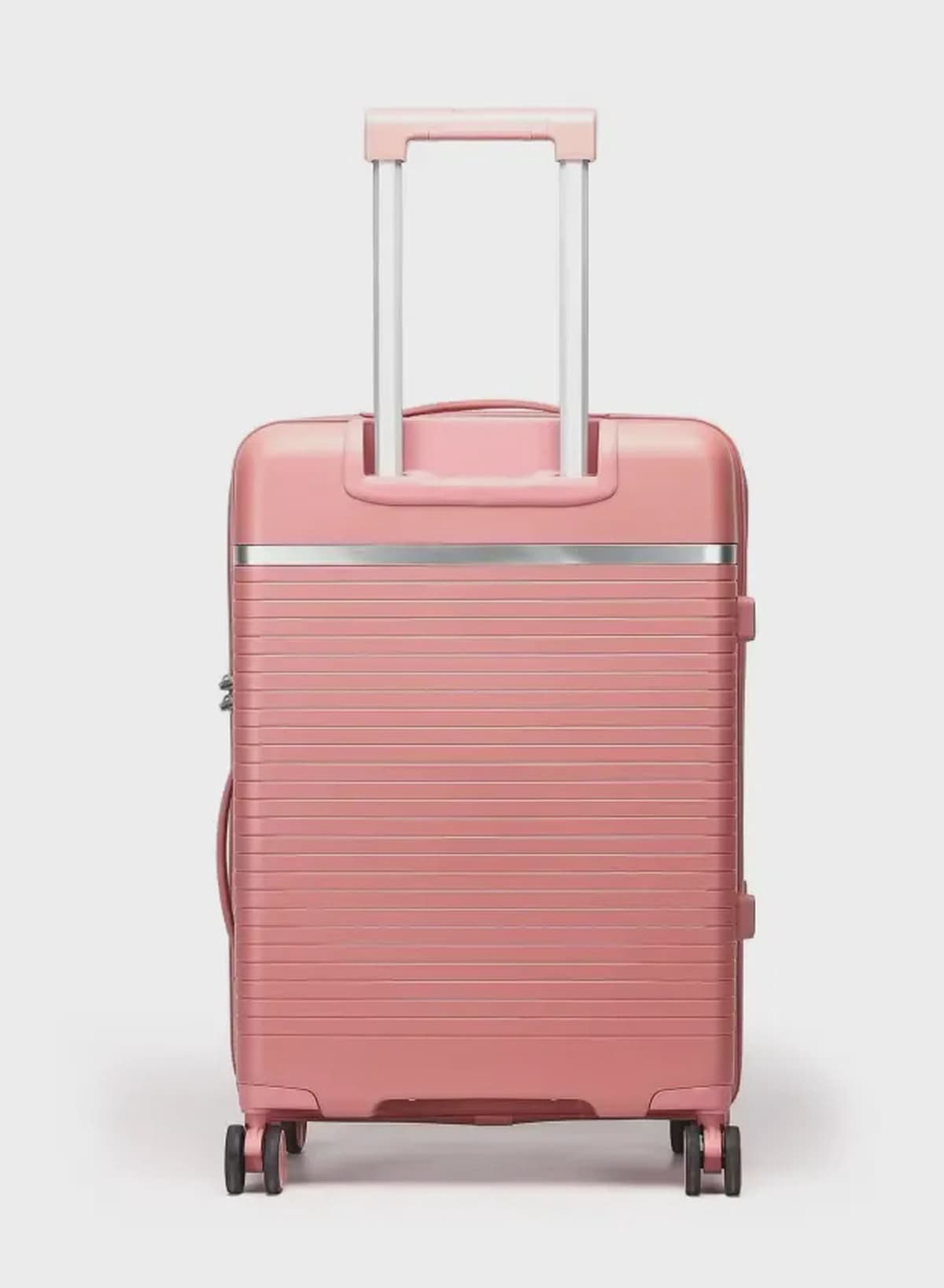 British Traveller 3-Piece Polypropylene Luggage Set | 20”, 24”, 28” Lightweight Suitcases with 360° Spinner Wheels, TSA Lock, Water & Scratch Resistant | Durable Hard Shell Trolley Bags with Telescopic Handle - Pink-3-3