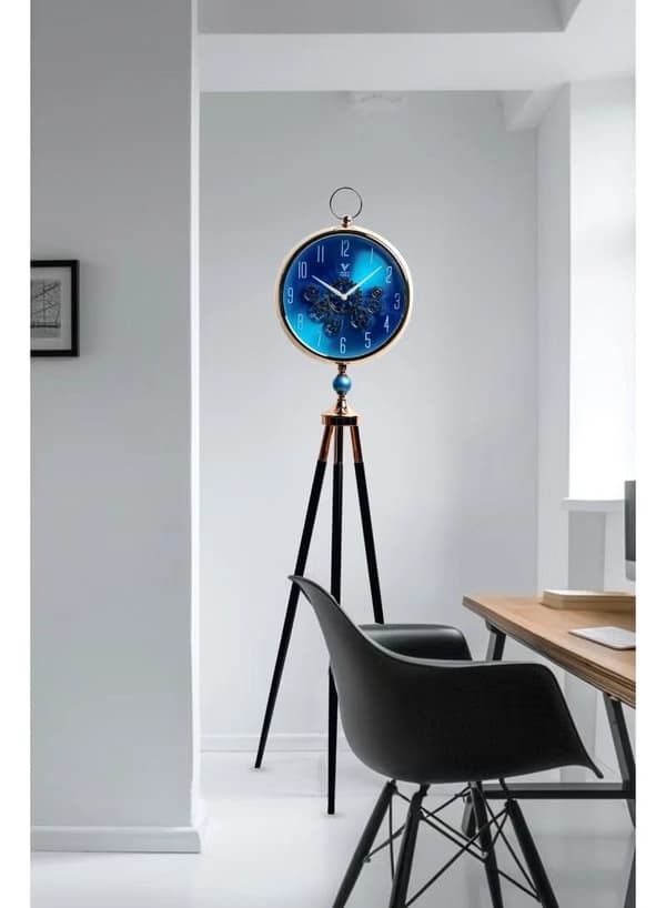 Vogue Venue Premium Vintage Tripod Floor Clock | Adjustable Wooden Stand | Antique Style Decorative Standing Clock for Living Room, Office & Home Décor