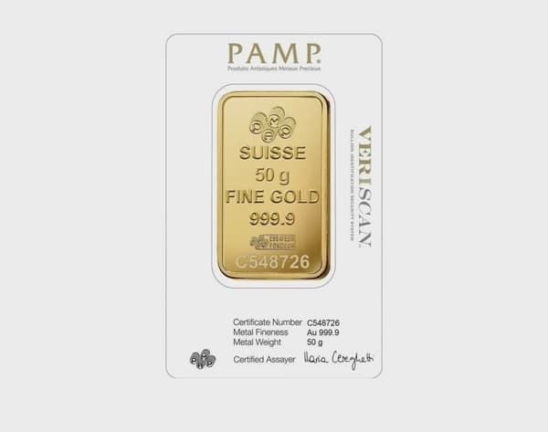 PAMP Swiss Made 24K(999.9) Pamp 50g Gold Bar