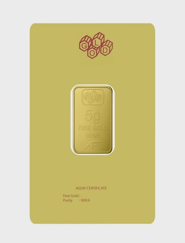 24K Gold Bar 5 gram Gold Bar Al Fardan UAE (999.9% Pure Gold)