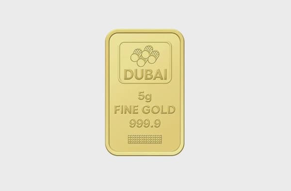 Dubai Gold 5 Grams Pure 999.9 Fine Gold Bar - Variable Design