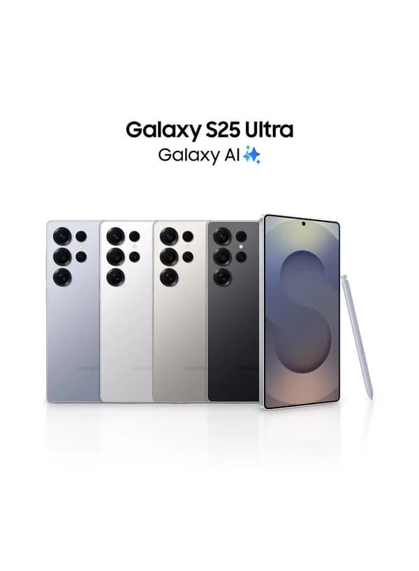 Samsung Galaxy S25 Ultra AI Dual SIM Titanium Whitesilver 12GB RAM 256GB 5G - Middle East Version