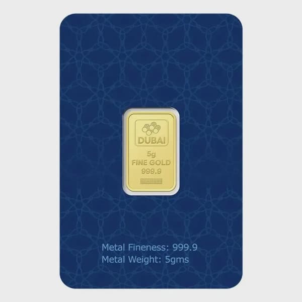 Dubai Gold 5 Grams Pure 999.9 Fine Gold Bar