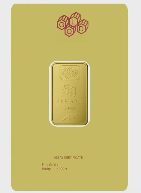 24K Gold Bar 5 gram Gold Bar Al Fardan UAE (999.9% Pure Gold) - Variable Design