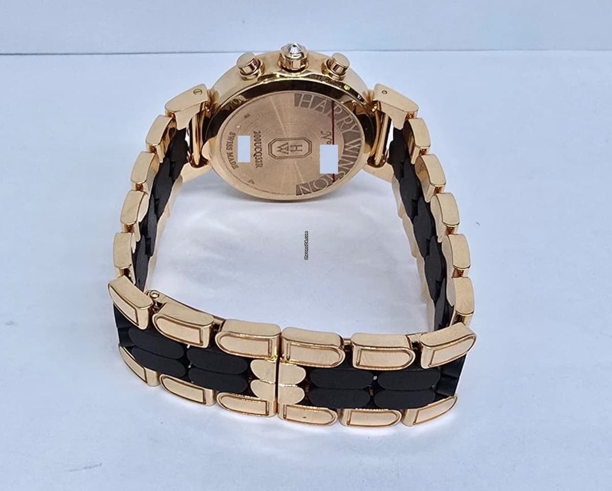 Harry Winston | Rose Gold with Chrono Black Dial with Diamond Paved Chrono | Condition: Like new & unworn | Year of production 2018 (Approximation) | Original box | No original papers-3-3