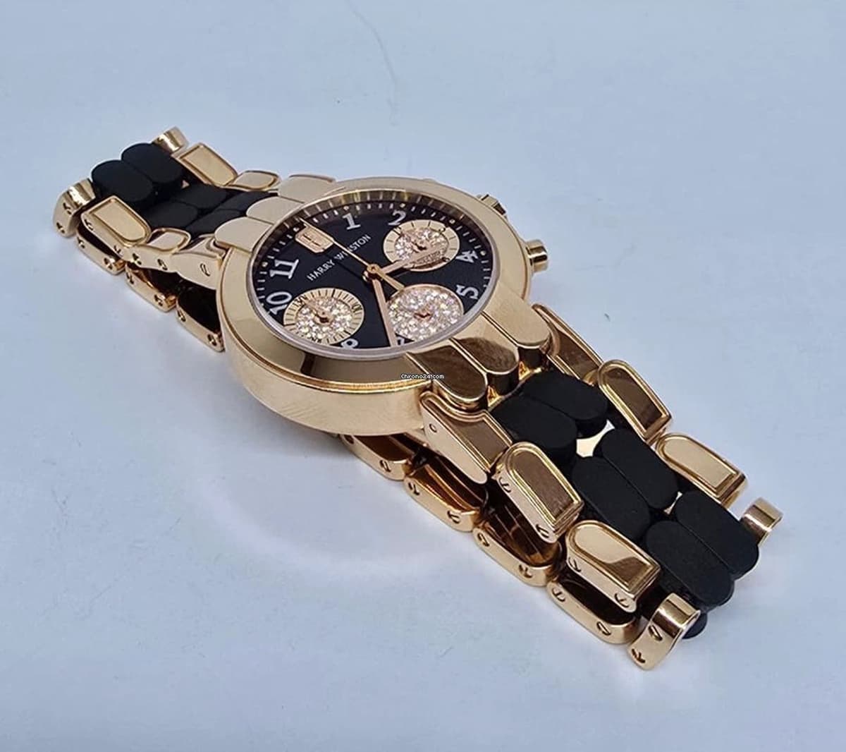Harry Winston | Rose Gold with Chrono Black Dial with Diamond Paved Chrono | Condition: Like new & unworn | Year of production 2018 (Approximation) | Original box | No original papers-5-5