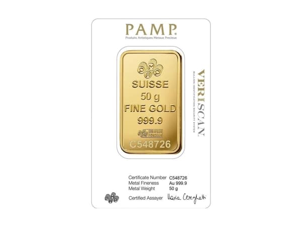 PAMP Swiss Made 24K(999.9) Pamp 50g Gold Bar